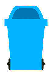 Blue trash can