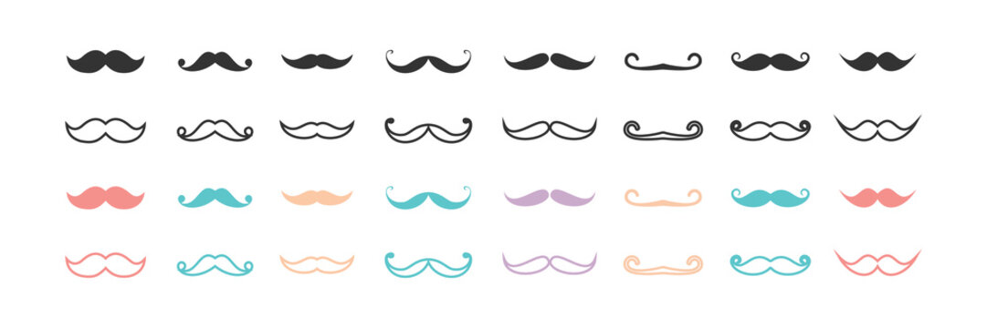 Mustache vector set. Modern vector icon design template