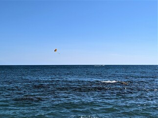 kite surfing in the sea