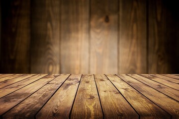 Background beautiful dark wooden desk and wall