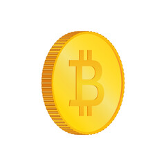 Bitcoin. 3D isometric physical coin.