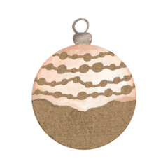 Ball for a Christmas tree. Watercolor illustration.