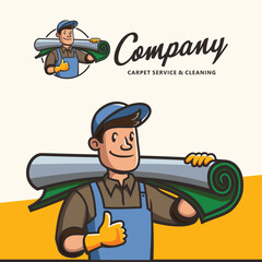 Carpet Service Vintage Classic Cartoon Mascot