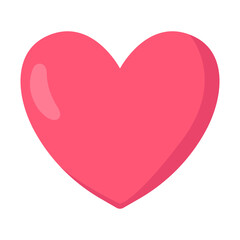 Pink heart. Vector illustration in cartoon style isolated on white background