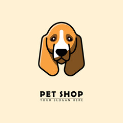 abstract vector dog head logo icon.