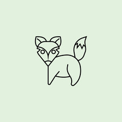 children's education fox line vector illustration