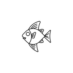 children's education line fish vector illustration