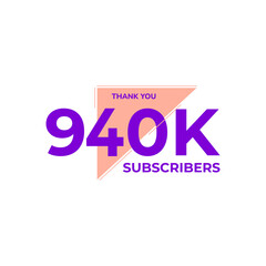 THANK YOU 940K FOLLOWERS CELEBRATION ICON TEMPLATE DESIGN  VECTOR GOOD FOR SOCIAL MEDIA, CARD , POSTER