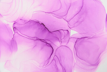 Abstract alcohol ink fluid art background. Purple color