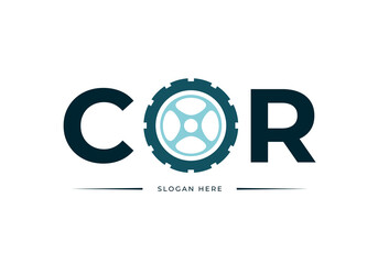 Car wheel logo. Vector illustration