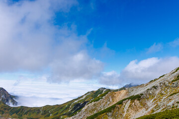 初秋の富山県室堂の景色・黒部立山アルペンルート