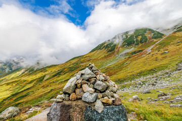 初秋の富山県室堂の景色・黒部立山アルペンルート