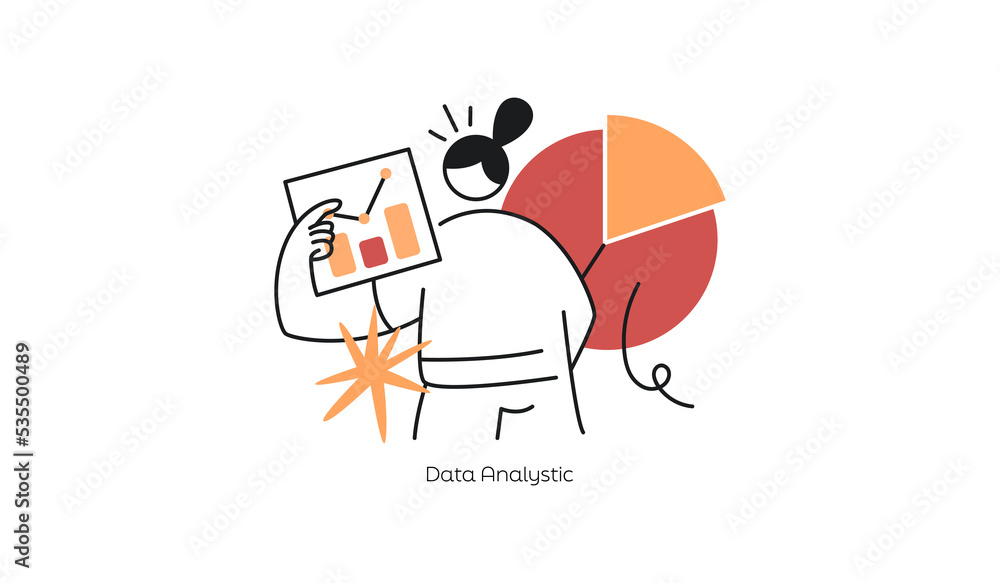 Poster flat vector design statistical and data analysis for business finance investment concept. flat vecto