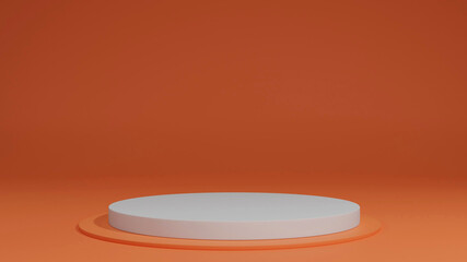 Podium Background 3D White Color,There is an area for displaying products ,promote products, Product presentation,3D rendering,show cosmetic product display,help the product stand out,3D Mock up,