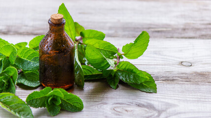 The mint extract in a small jar.