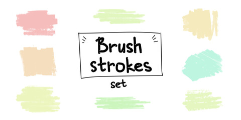 A set of multi - colored paint spots in pastel colors . Vector images.