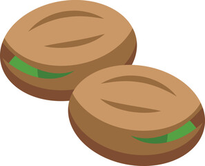 Snack food icon isometric vector. Dry fruit. Fig organic