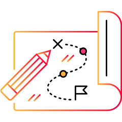 Business plan icon strategy vector flat design