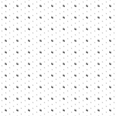 Square seamless background pattern from black earrings symbols are different sizes and opacity. The pattern is evenly filled. Vector illustration on white background