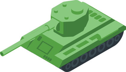 Tank vehicle icon isometric vector. Military gun. Combat war