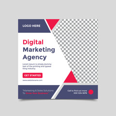 Digital marketing post banner design,Marketing Agency Social Media Post, Digital Marketing Web Banner, Corporate Square Flyer Template,Editable web Banner Post Template