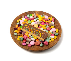 Small Round Candies Mix, Colorful Dragees Pile