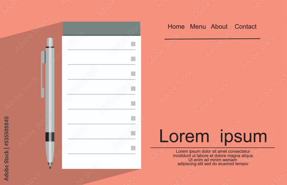 Poster notebook with pen icon.icon.vector illustration design