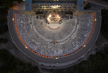 Fototapeta premium Aspendos Antique Theatre Drone Photo, Serik Antalya, Turkey