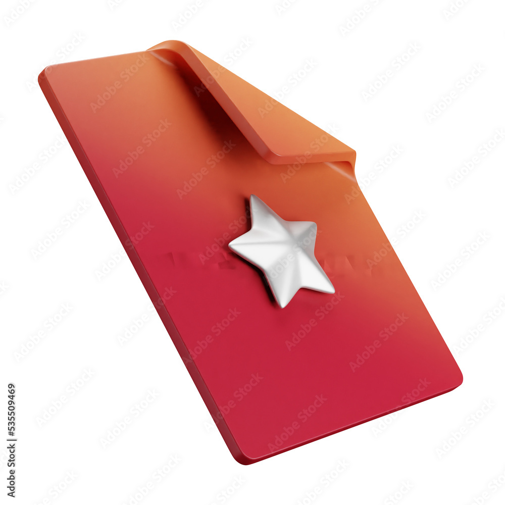 Fototapete 3d cartoon user interface illustration of a file or digital computer document or page icon on an iso