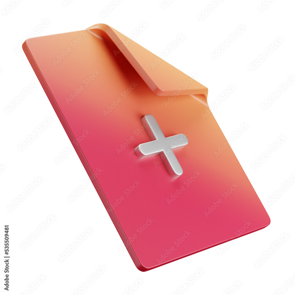 Fototapete 3d cartoon user interface illustration of a file or digital computer document or page icon on an iso