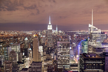 Ausblick auf Midtown und Downtown Manhattan und Empire State Building vom Top of the Rock...