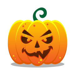 Realistic scary pumpkin for Halloween. Isolated vector illustration