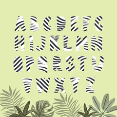 Nature Safari Zebra Pattern Alphabet Font Collection