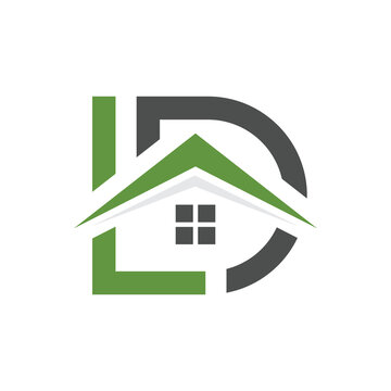 Logo design letter DL or LD include home in design. Real estate logo design