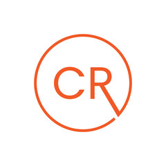 Letter CR logo design. Abstract logo design