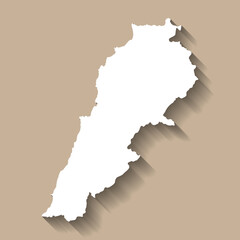 Fototapeta premium Lebanon vector country map silhouette