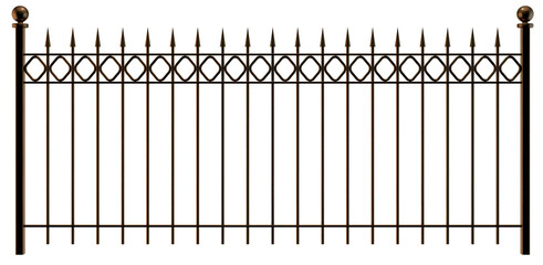 Metal fence. 3D rendering illustration.