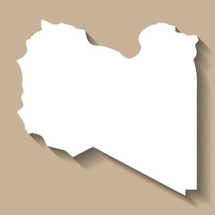Libya vector country map silhouette - obrazy, fototapety, plakaty