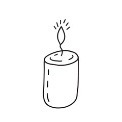 Doodle candle vector illustration. Hand drawn candle isolated