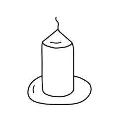 Doodle candle vector illustration. Hand drawn candle isolated