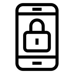 Icon Mobile Lock With Style Outline