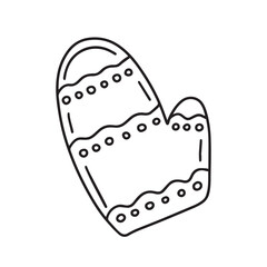 Ginger mitten doodle vector illustration. Hand drawn ginger mitten cookie