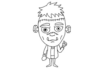 Halloween Cartoon Character - Frankenstein Vector