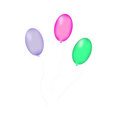 Gel balloons for a holiday, birthday. Air balloons multicolored for design banner, invitations, stickers