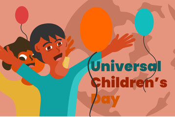 Illustration vector graphic of universal children's day. Good for poster or banner.