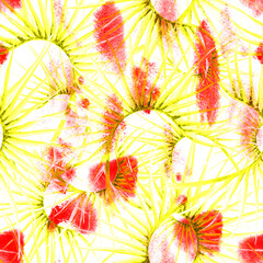 Fototapeta na wymiar Tropical Leaf. Red Modern Motif. Jungle Print.