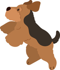 Simple and adorable Welsh Terrier illustration Jumping flat colored