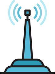 radio mast and network tower icon illustration