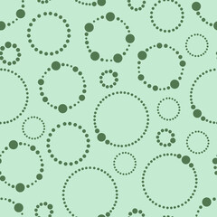 Green circles monochrome abstract pattern