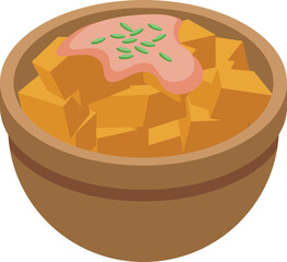 Spanish cuisine icon isometric vector. Tapas food. Chicken rice